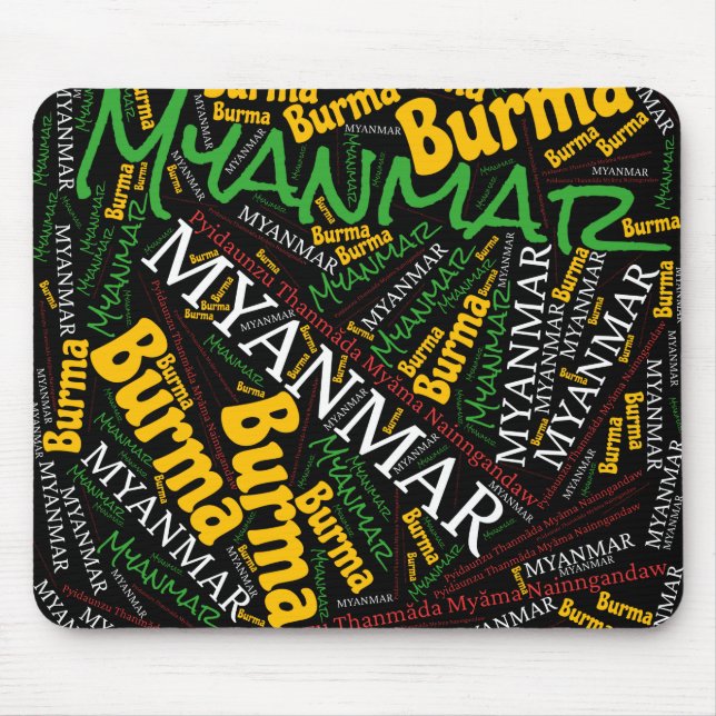 Delightful Myanmar Flag Colours Patriotic Mouse Pad (Front)