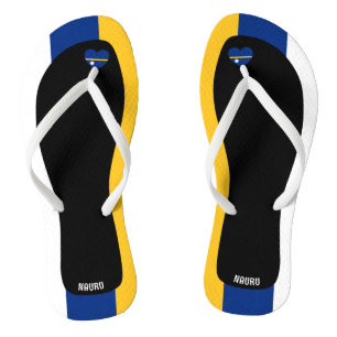 Delightful Nauru Flag Colours Patriotic Thongs