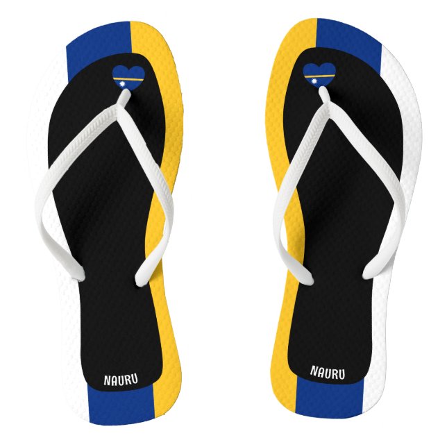 Delightful Nauru Flag Colours Patriotic Thongs (Footbed)
