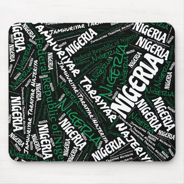 Delightful Nigeria Flag Colours Patriotic Mouse Pad (Front)