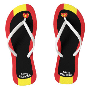 Delightful North Macedonia Flag Colours Patriotic Thongs