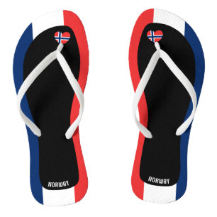 Delightful Norway Flag Colours Patriotic Thongs