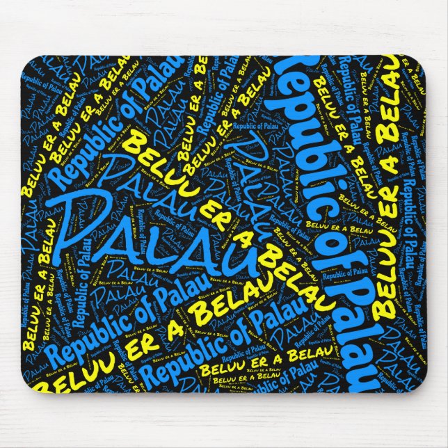 Delightful Palau Flag Colours Patriotic Mouse Pad (Front)
