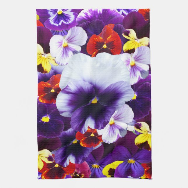 Delightful Pansy Sensation, Tea Towel (Vertical)