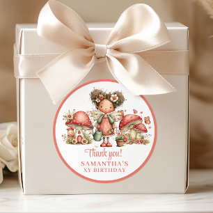 Delightful Pink Fairy Birthday Thank You Stickers