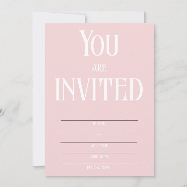 Delightful Pink Invitations for Event (Front)