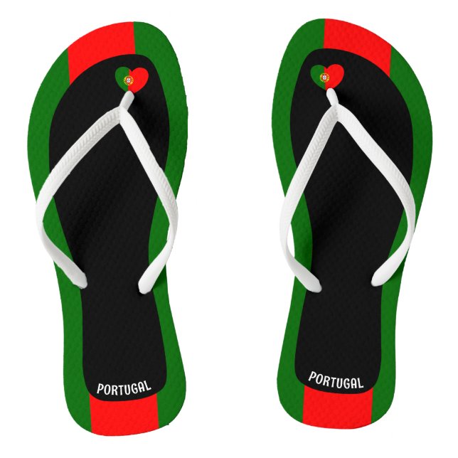 Delightful Portugal Flag Colours Patriotic Thongs (Footbed)