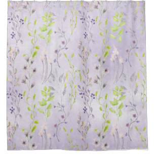 Delightful Purple Wildflowers Shower Curtain