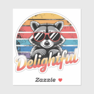 Delightful Raccoon   Retro with Sunglasses