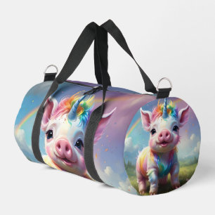 Delightful Rainbow Pig Unicorn, Duffle Bag