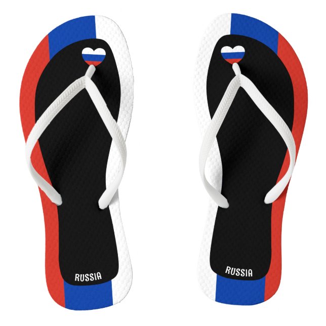 Delightful Russia Flag Colours Patriotic Thongs (Footbed)
