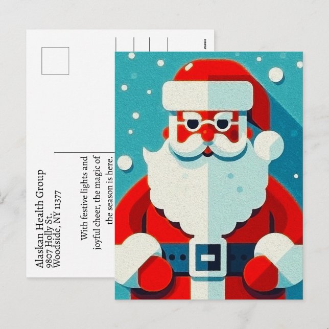 Delightful Santa Holiday Postcard (Front/Back)