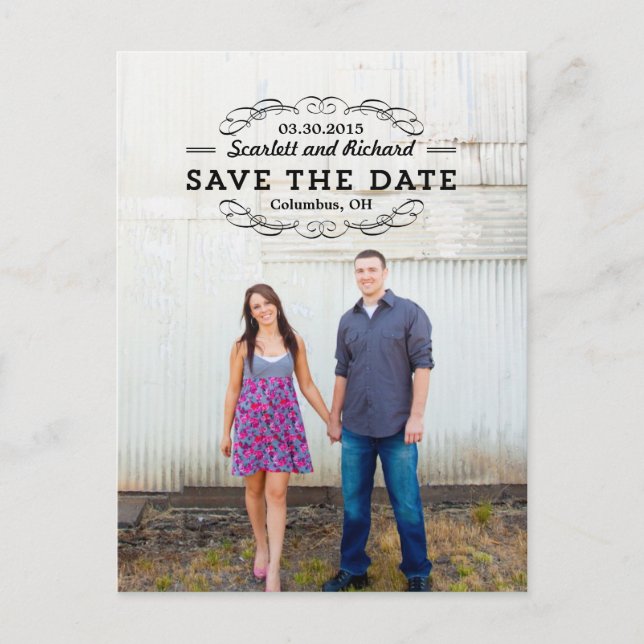 Delightful Seal Save The Date Postcard (Front)