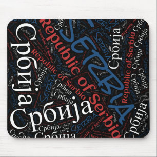 Delightful Serbia Flag Colours Patriotic Mouse Pad