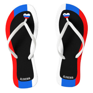 Delightful Slovenia Flag Colours Patriotic Thongs