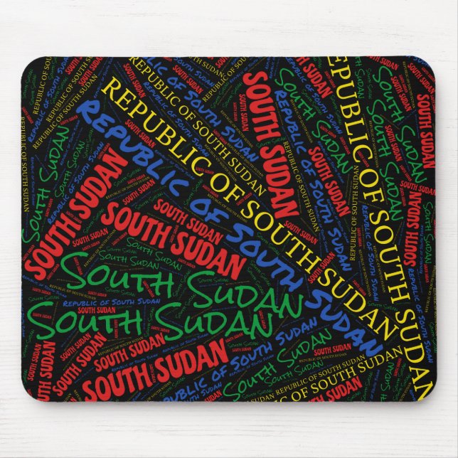 Delightful South Sudan Flag Colours Patriotic Mouse Pad (Front)