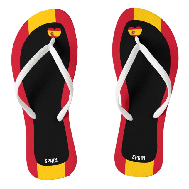 Delightful Spain Flag Colours Patriotic Thongs (Footbed)