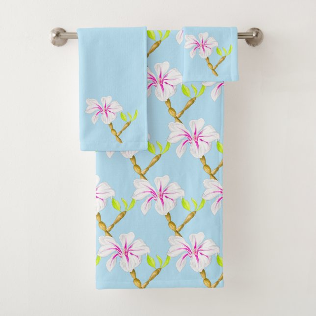 Delightful Spring on a Bathroom Towel Set (M) (Insitu)