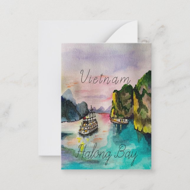 Delightful sunset in Halong Bay Vietnam Case-Mate  Card (Front)