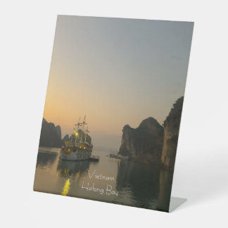 Delightful sunset in Halong Bay Vietnam Case-Mate  Pedestal Sign