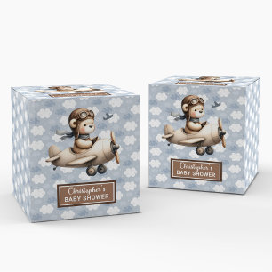 Delightful Teddy Bear Pilot Party Baby Favor Box