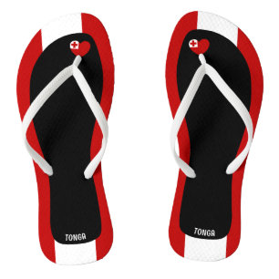 Delightful Tonga Flag Colours Patriotic Thongs