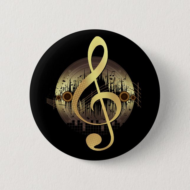 Delightful Tune - Gold 6 Cm Round Badge (Front)