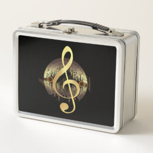 Delightful Tune - Gold   Metal Lunch Box
