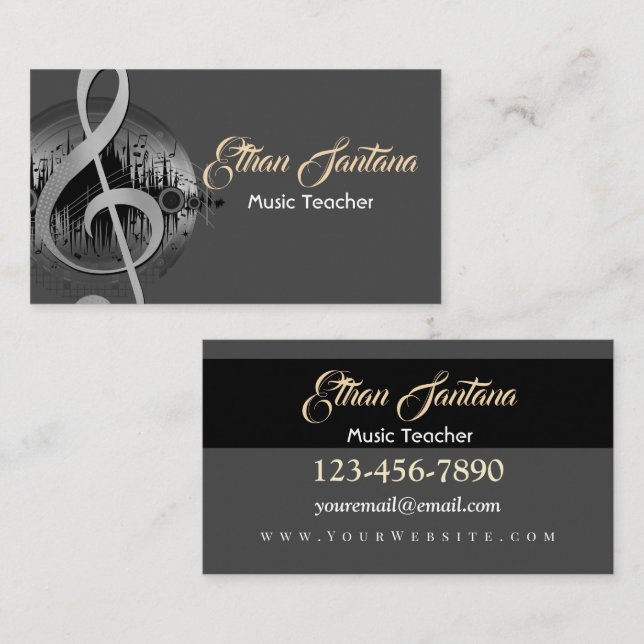 Delightful Tune - Silver Business Card (Front/Back)