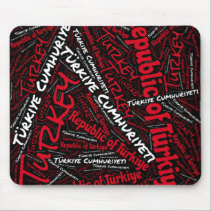 Delightful Turkey Flag Colours Patriotic Mouse Pad