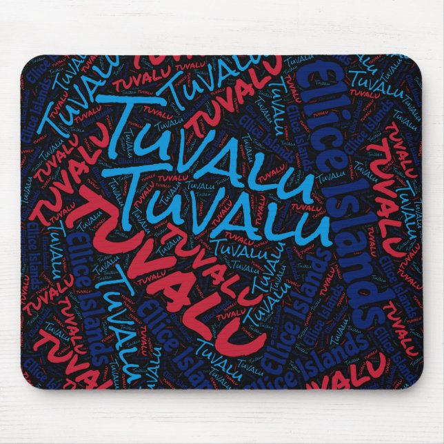 Delightful Tuvalu Flag Colours Patriotic Mouse Pad (Front)