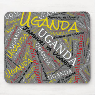 Delightful Uganda Flag Colours Patriotic Mouse Pad
