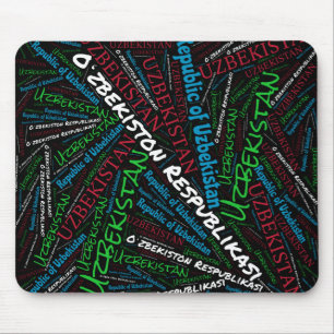 Delightful Uzbekistan Flag Colours Patriotic Mouse Pad