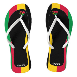 Delightful Vanuatu Flag Colours Patriotic Thongs