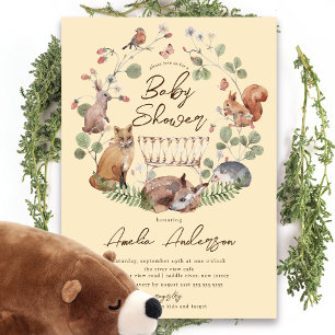 Delightful Woodland Animals Baby Shower Invitation