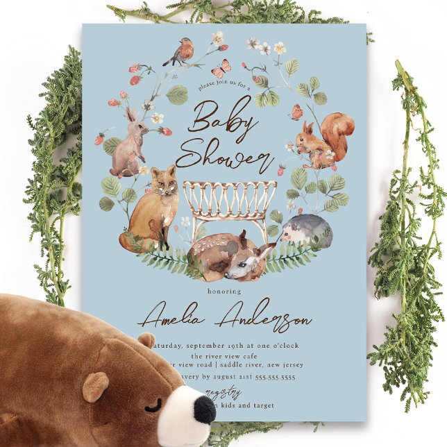 Delightful Woodland Animals Baby Shower Invitation (Creator Uploaded)