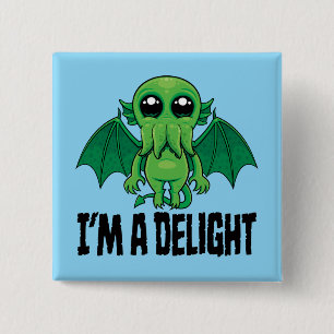 Delightfully Cute Cthulhu Monster 15 Cm Square Badge
