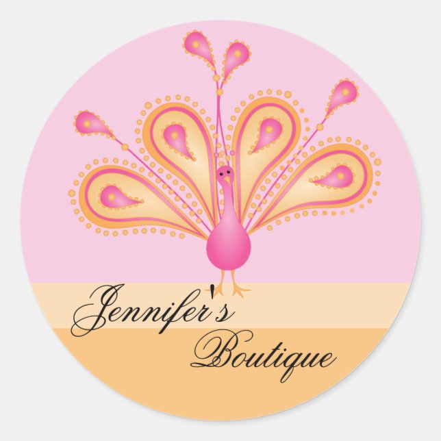 Delightfully Feathered! Classic Round Sticker (Front)