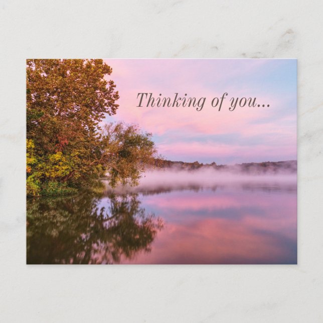 Delightfully Pink Morning Thinking Of You Postcard (Front)