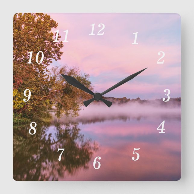 Delightfully Pink Morning Wall Clock (Front)