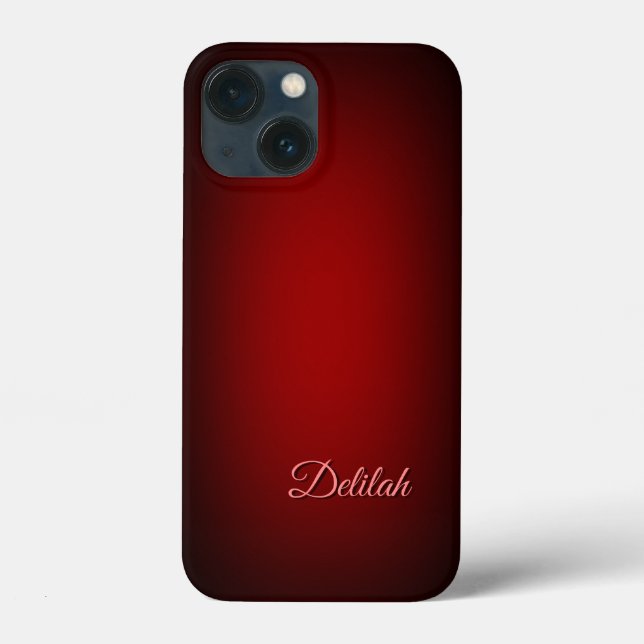 Delilah Custom Template For Your Name Red, Black   Case-Mate iPhone Case (Back)