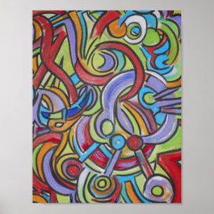 Delirious-Hand Painted Abstract Art Poster