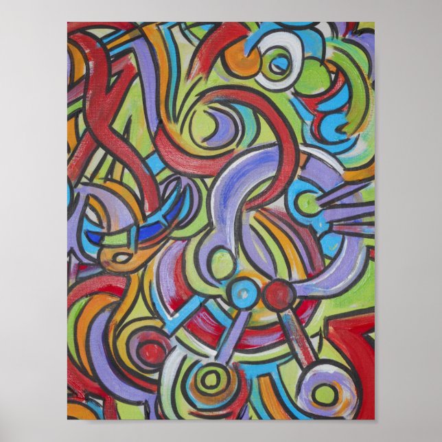Delirious-Hand Painted Abstract Art Poster (Front)