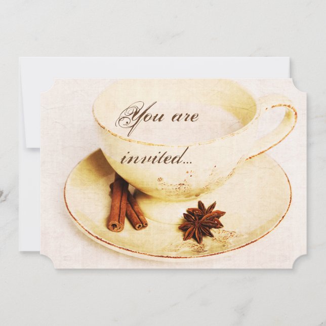 deliscious chai tea cup - tea party invite (Front)