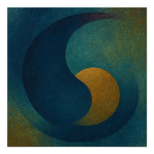 Deliver Calm: Seeds of Stillness Indigo & Ochre Poster