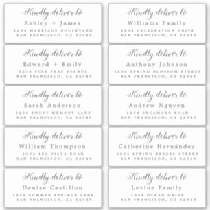 Deliver to Calligraphy Wedding Guest Address