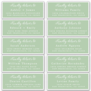 Deliver to Calligraphy Wedding Guest Address Label