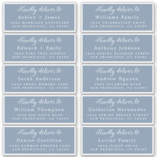 Deliver to Calligraphy Wedding Guest Address Label