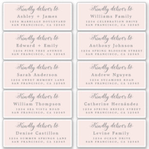 Deliver to Calligraphy Wedding Guest Address Label