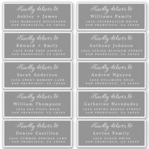 Deliver to Calligraphy Wedding Guest Address Label
